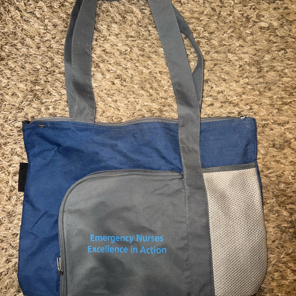 Blue and Gray ER nurse Tote Bag